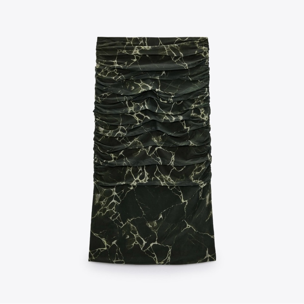 Zara Draped Tulle Midi Skirt